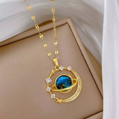 Collar Saturno +Caja Regalo