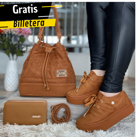 TRIO NAÏA  BOLSO+ZAPATOS+BILLETERA