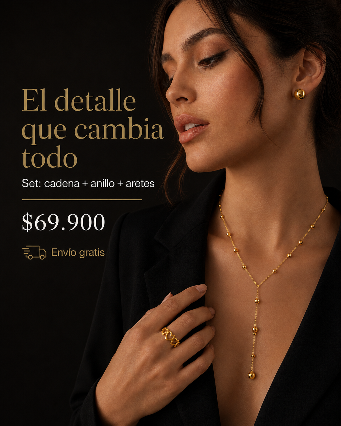 Set Urban Glow (collar+aretes+anillo)