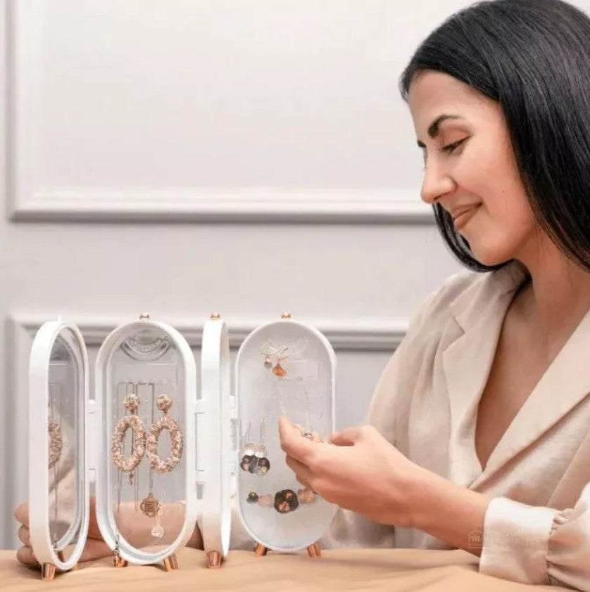 NUEVO JOYERO ORGANIZADOR PLEGABLE CON ESPEJO