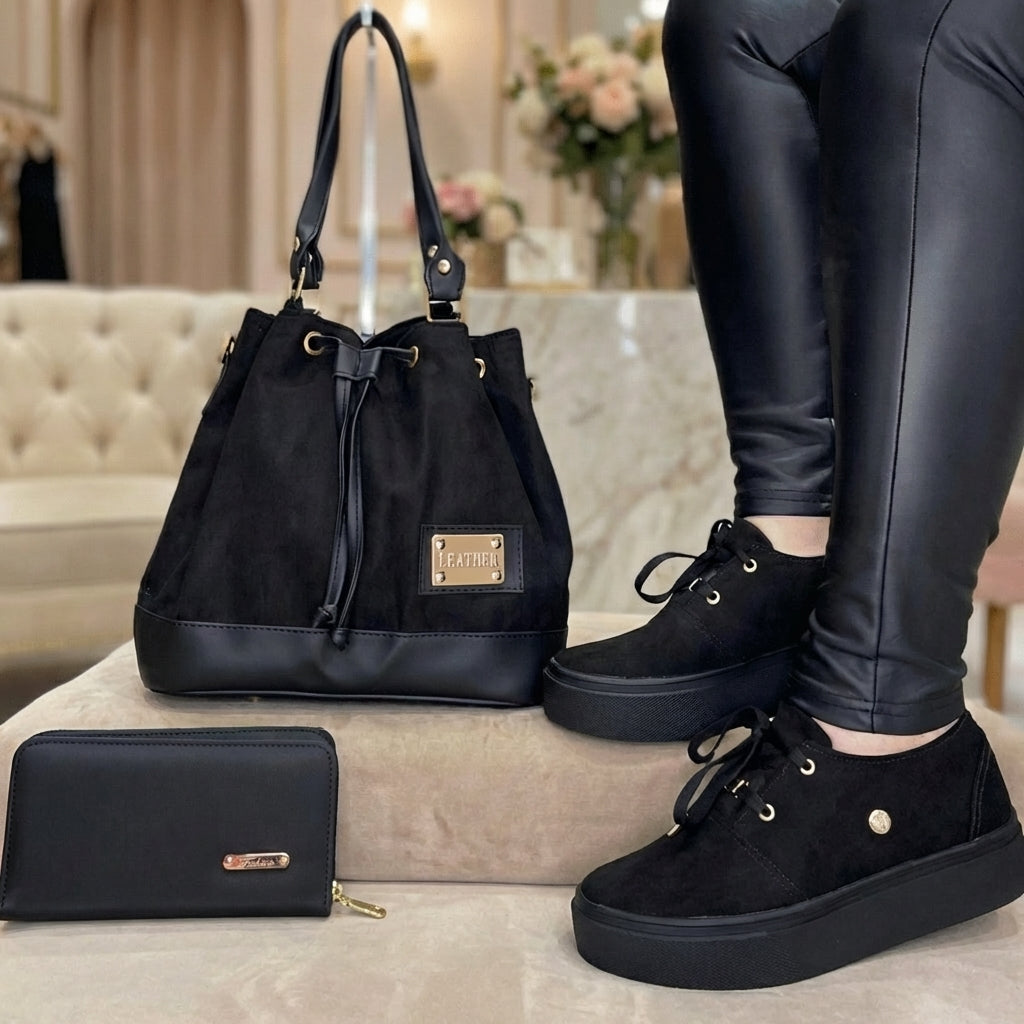TRIO NAÏA  BOLSO+ZAPATOS+BILLETERA
