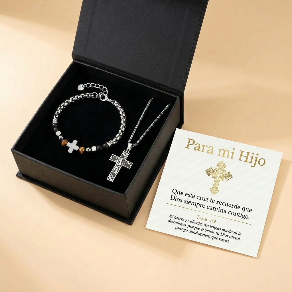 Set Guardián de Fe (cadena + pulsera)