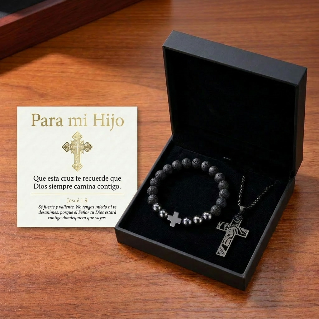Set Guardián de Fe (cadena + pulsera)