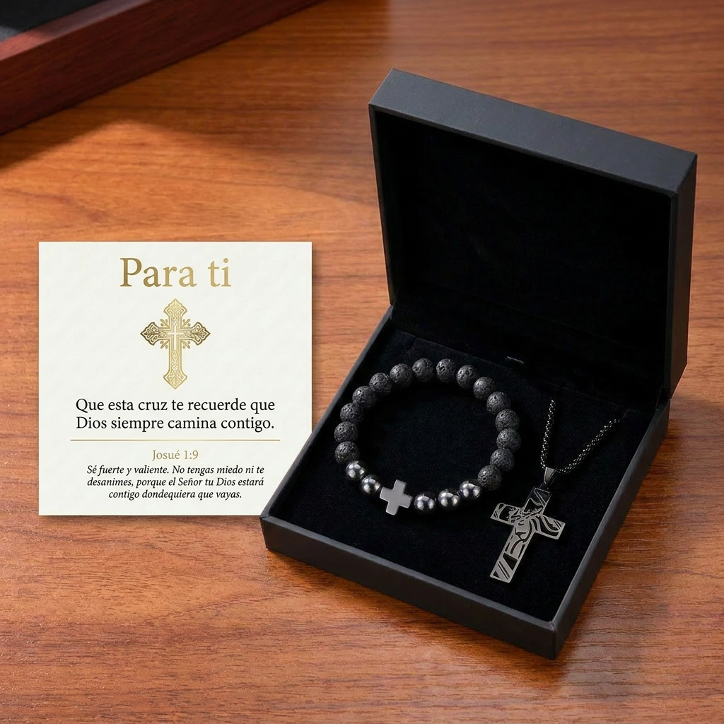 Set Guardián de Fe (cadena + pulsera)