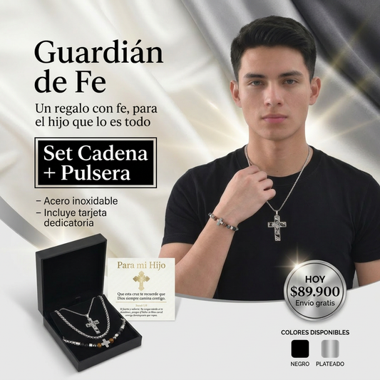 Set Guardián de Fe (cadena + pulsera)